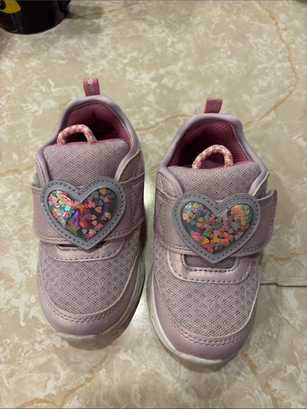 Carter's Lilac Kids Sneakers with Heart Sequin Accents